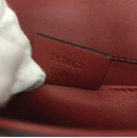 GUCCI Emily Horse Bit Leather Chain Shoulder Bag Red - Picture 11 of 11